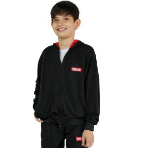 Jaqueta Helanca SESI Adulto  Bolso lateral com capuz